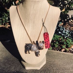 Betsey Johnson bulldog necklace / pin